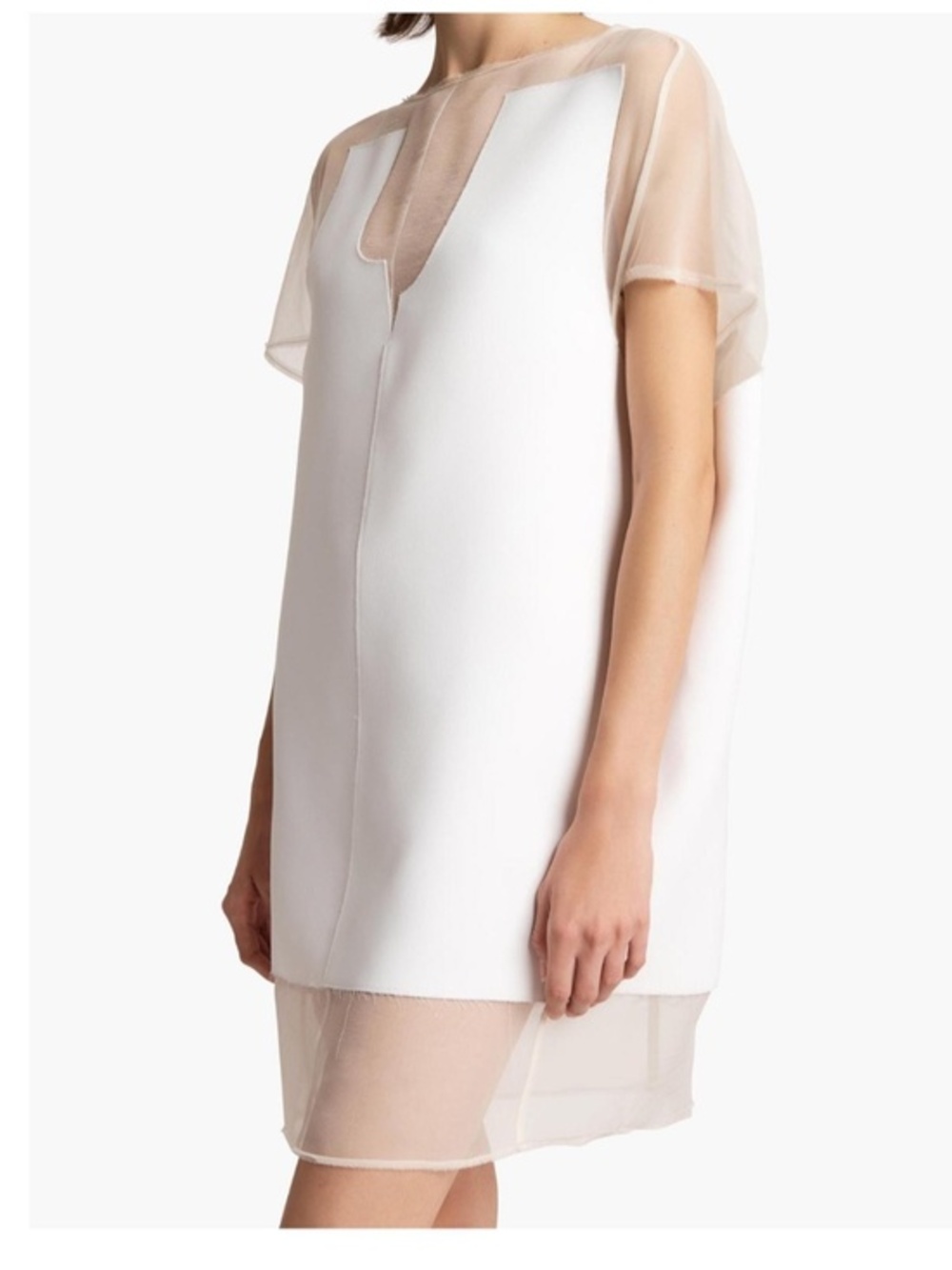 KHAITE Winona paneled crepe and chiffon mini dress